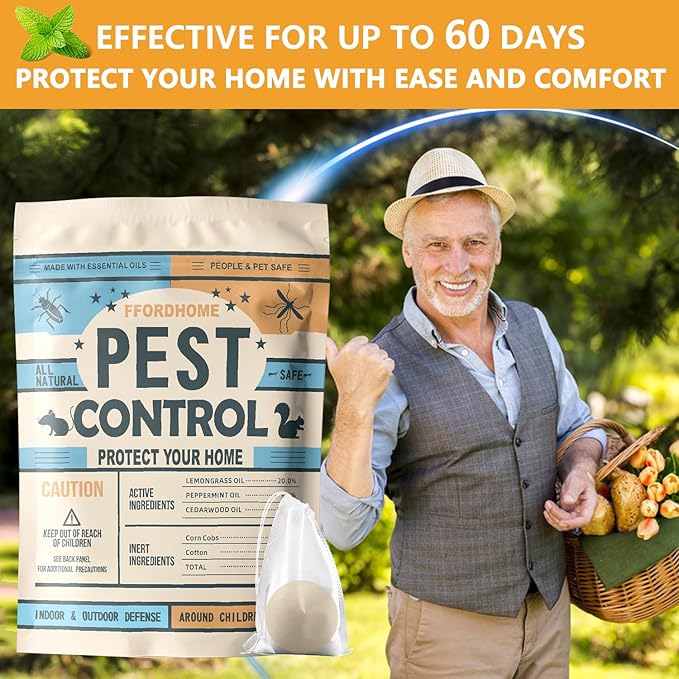 Pest Repellent ， Moth Balls for Outdoor use， Keep Pest Away Repel Mice and Rats, Roach, Ant, Spider, Mosquito & Moth（8BALLS）