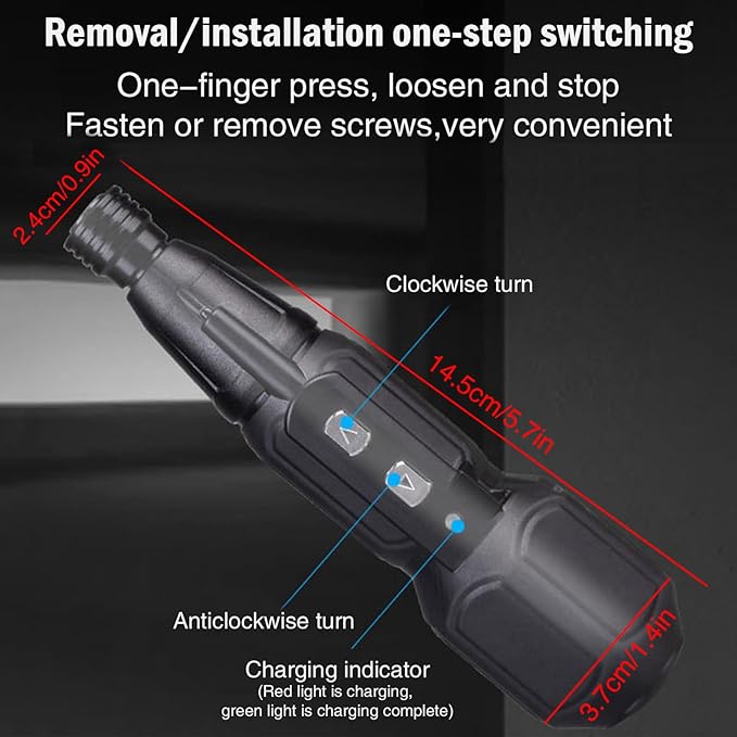 Electric Screwdriver Cordless Rechargeable Power Screwdriver Set, Portable Automatic Home Repair Tool Kit with LED Lights & USB Charging Cable for Men (3PCS)