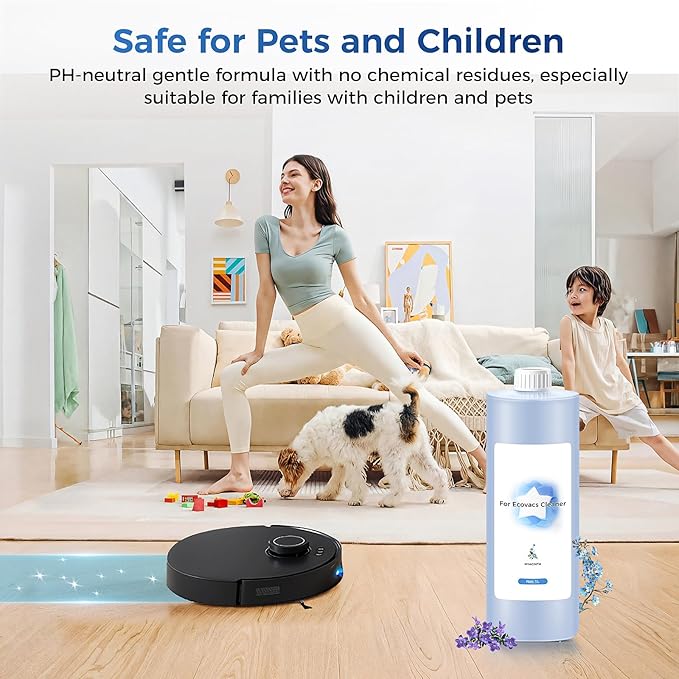 1L Multi-Surface Floor Cleaning Solution for Ecovacs Deebot T30S COMBO/T30S/X2 COMBO/X2 OMNI/T20 OMNI/X1 OMNI/X1 TURBO/T10 OMNI/X9 PRO OMNI/X11/N20/N30/X5/X8/T50/T80/T30C/N9+ Robot Vacuum Cleaner