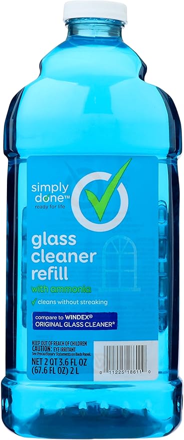 Glass Cleaner Refill, with Ammonia, 67.6 Ounce