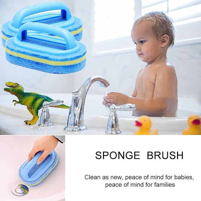 2pcs Household Cleaning Tools Quality Sponge Cleaning Brush with Handle Perfect for Daily Use in Kitchen Thick Sponge Brush