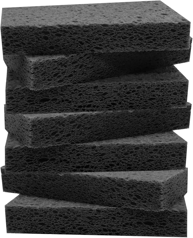 Large Cellulose Sponges, Kitchen Sponge for Dish, Thick Heavy Duty Scrub Pads, Non-Scratch Scrubber for Household/Cookware/Bathroom/Office/Boat 5.5" x 3" x 1" (7 Pack) Black