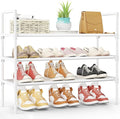 Kitsure Shoe Rack - 3-Tier Shoe Organizer, Shoe Rack for Closet, Entryway, Bedroom, Easy- Assembly Storage Shelf with Side Handles, 27.6" Wide - 3 Tiers, White