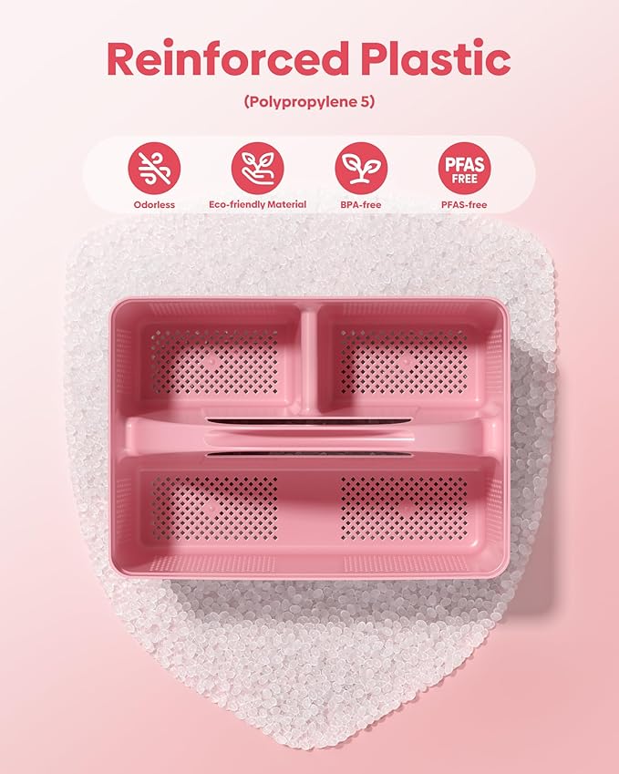 4 Pack Portable Shower Caddy, Integrated Handle, Reinforced Plastic, Organizer Storage Bathroom Supplies and Beauty Products, Cleaning Supplies, Shower Basket for Home, Dorm, Shelf and Cabinet