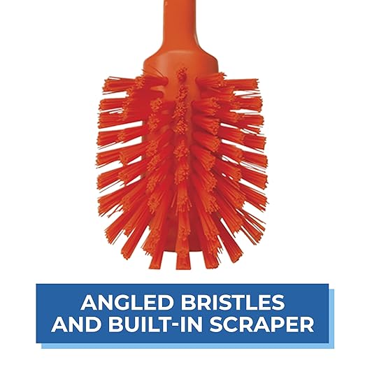 Vikan 42377 Brush,Dish,Scraping Edge,Med,11",PP/PBT,Orange