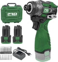 Prostormer 17V Cordless Impact Driver Set, 140Nm Brushless Screwdriver with 3 Variable Speed, 1/4” Hex Chuck, 18 Pcs Bits, 1.5Ah Batteries & Charger