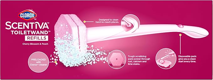 Clorox Scentiva ToiletWand Refills, Cherry Blossom and Peach, 10 Count