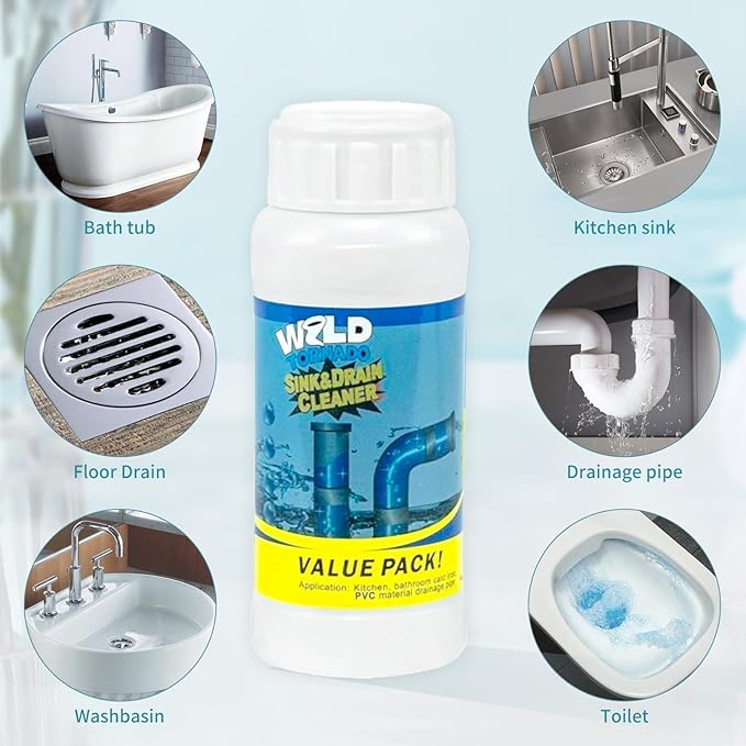 Wild Tornado Sink and Drain Cleaner,The Pipe Dredge Quick Unclog For Kitchen Toilet Sink Drain Quick Cleaning Tool.（5pcs）