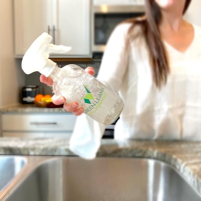 Green Llama Window and Glass Refill 3-Pack - Certified Compostable Packaging, Natural Cleaning Solution for Windows and Glass - Eco-Friendly and Sustainable