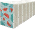 Scratch Scrub Sponge, 6 Kitchen Sponges for Cleaning Around the Home, Bathroom & More, Large Size Scratch-Free Dish Scrubber, Best for Nonstick Pots and Pans (4" x 6" x 1",Watermelon