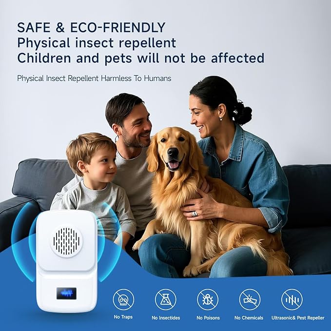 Upgraded Ultrasonic Pest Repellen (6 Packs), Indoor Insect Repeller, Pest Control, Repellent Roach, Mouse, Bugs, Mosquito, Mice, Spider, Ant, Rodent Repellent Ultrasonic Plug in