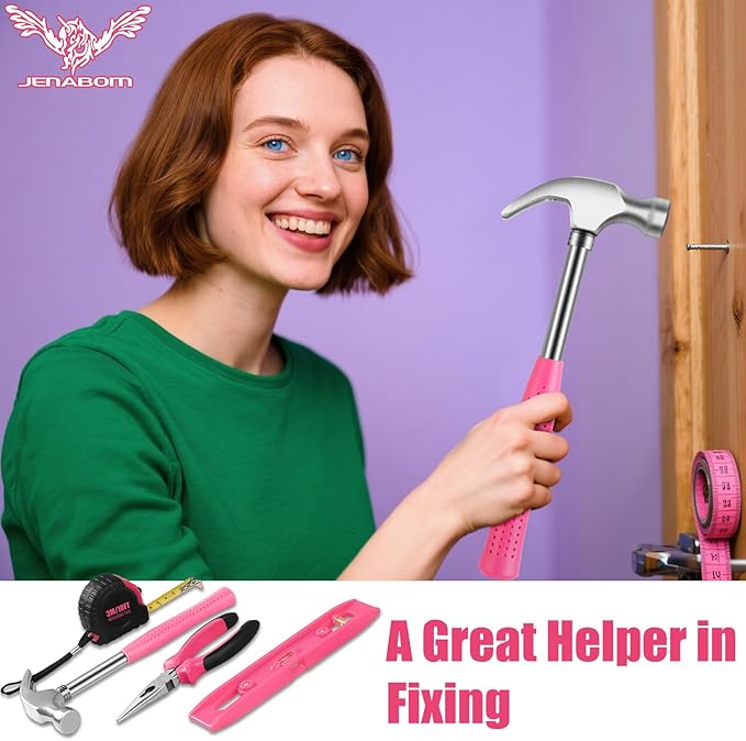 Cordless Screwdriver Rechargeable 3.6V, Pink Tool Kit with Small Drill, 112 PCS Home Tool Set for Home, Hand Tool Kits for Women