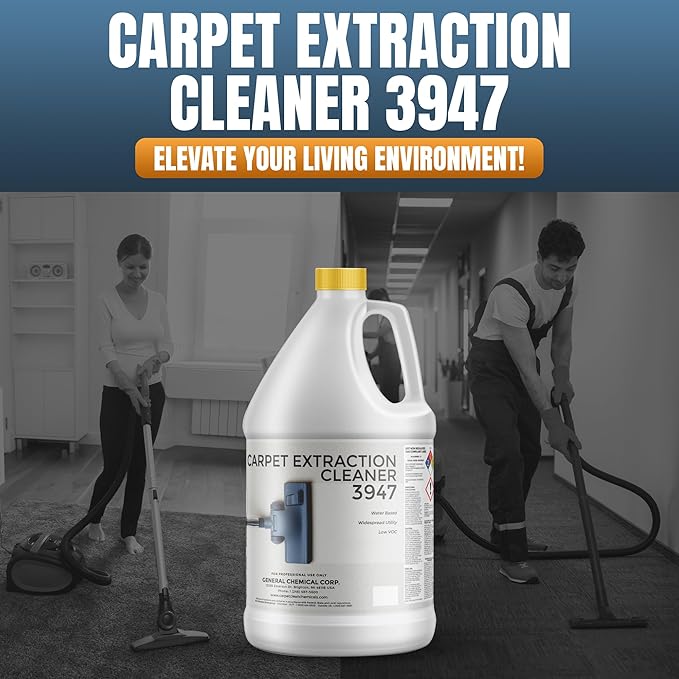 Carpet Extraction Cleaner - Water-Based Professional Deep Clean Carpet Cleaner Solution for Machine - Heavy Duty Stain Remover, Pet-Friendly, Ideal for Residential & Commercial Use