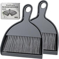 THINKLEARN 2PCS Small Dust Pan and Brush Set, Mini Broom and Dustpan Set, Compact and Hand Broom Combo Set for Cleaning, Dark Gray