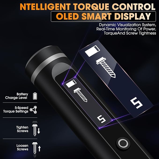 TanSon Mini Electric Screwdriver Set,3.7V Cordless Precision Screwdriver Set with 50 in 1 Magnetic Bits,Magnetic Storage,5 Torque Setting,LED Display,Small Repair Tool Kit for Computers,Phones,Watches