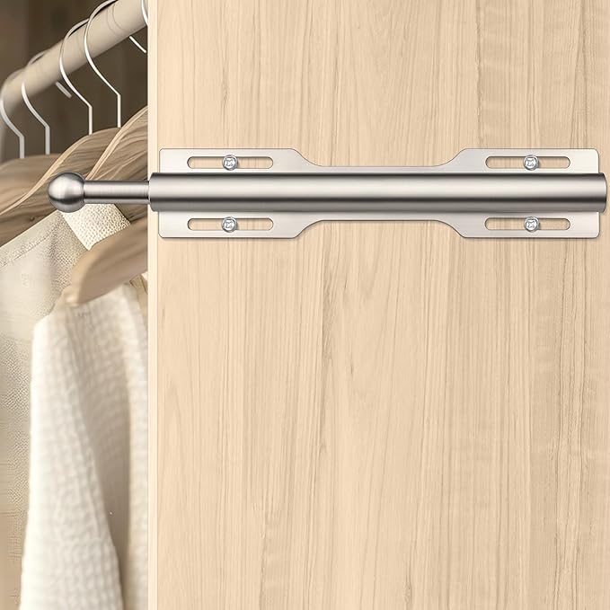FIRJOY 12" Valet Rod for Closet Pull Out (1 Pack, Brushed Nickel)