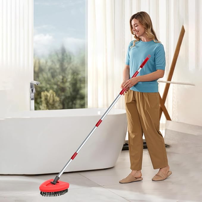 Scrub Brush Mop Head Replacement Compatible with O Cedar EasyWring 1 Tank Spin Mop,New Upgrade Stiff Bristle Shower Brush Scrubbing Brush Cleaning Brush for Bathroom, Kitchen, Tub, Tile