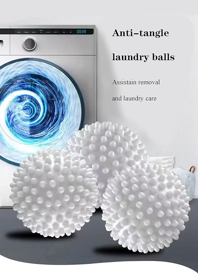 Dryer Balls for Laundry, 6 PCS Non-Toxic Reduces Drying Time & Static Washing Balls Reusable Dryer Balls Prevents Tangles Pet Fur Remover for Laundry Bedding Clothes