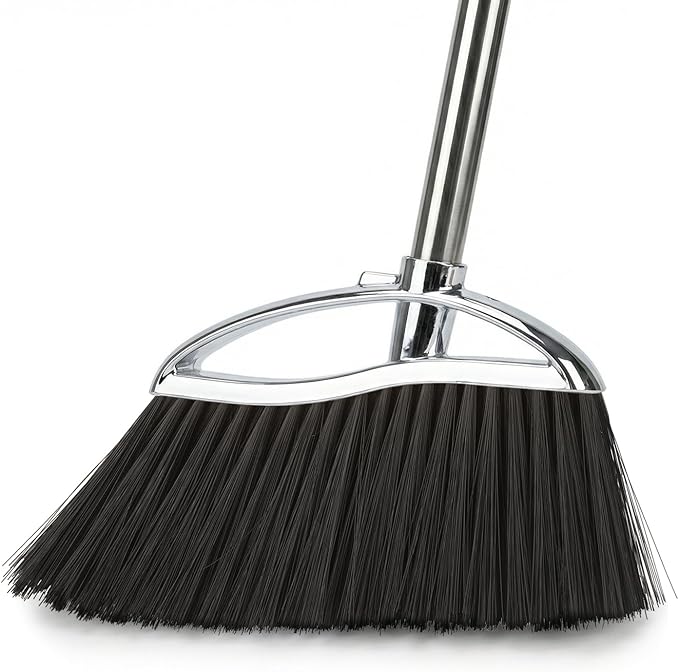 Indoor Soft Bristles Sweeping Broom,Long Handle Kitchen Angle Broom for Floor Cleaning Home Office Hardwood