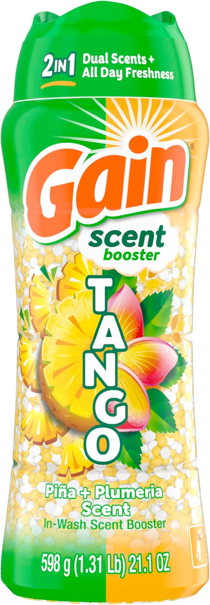 Gain Tango 2-in-1 Laundry Scent Booster Beads, Piña and Plumeria Scent, 21.1 oz, Laundry Beads with Dual Scents Plus All Day Freshness