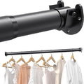 Supforce 4 PACK Closet Rods for Hanging Clothes, 17 to 39 Inches Stepless Adjustable Metal Closet Rod, 1.3 Inches Heavy Duty Clothes Hanging Rod for Closet Wardrobes Laundry RV, Black