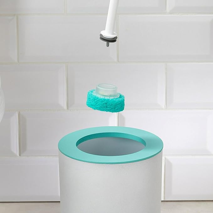 Scotch-Brite Power Scour Toilet Cleaning System, Toilet Bowl Cleaner with Disposable Scrub Pad Tablets, Includes 1 Wand, Stand and 5 Scrubbing Pad Refills