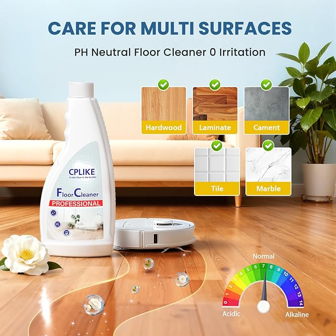 Floor Cleaning Solution for Mops, Compatible with Roborock (Qrevo/Q7/Q10/Saros 10R) and Other Brand Robot Vacuum and Mop Cleaner, Tea Tree Scent, 16.23 fl oz, Pack of 2