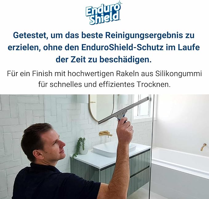 Professional Squeegee - Premium Quality Silicone Rubber Blades with Ergonomic Handle for Streak-Free Cleaning - Perfect for Windows, Shower Doors, and Railings