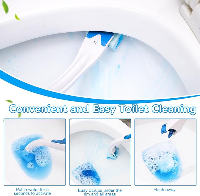 36 Refills Disposable Toilet Bowl Paper Bulk Toilet Fresh Flushable Refills for Bathroom Brush Accessories Supplies Starter Kit (Ocean Scent)