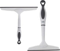 Superio Rubber Squeegee, 2 Pack, Streak Free All Purpose Window Squeegee, Comfort Grip Handle and Hanging Hook (Grey, 6 Inch- 10 Inch Set)