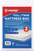 2 PK Twin/Full Mattress Bags for Moving Storage,Waterproof Plastic Full Size Mattress Cover for Moving,Clear Plastic Mattress Protector
