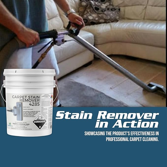 Heavy Duty Carpet Stain Remover 4285 - Easy Clean and Professional Carpet Cleaner Products - Residential & Commercial Multi-Purpose Spot, Stain Pretreater & Precleaner - 1 Gallon Pail