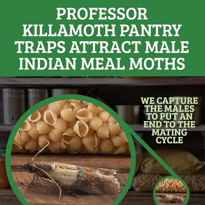 Triple-Strength Pantry Moth Traps 6 Pack – Safe Pheromone Moth Traps for House & Kitchen – Non-Toxic Pantry Pest Solution for Indian Meal Moths