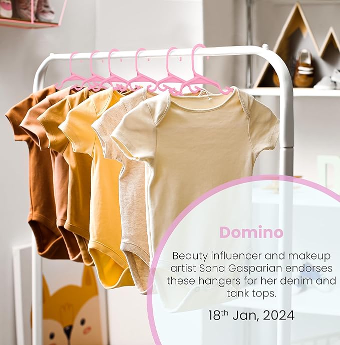 Utopia Home 20 Pack Kids Hangers - 11.5 Inch Plastic Baby Hangers for Closet - Children Hanger for Clothes - Infant Hanger for Closet - Everyday Standard Use (Baby Pink)