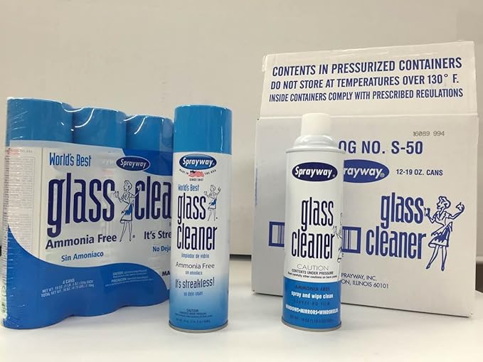 Sprayway 443331 Ammonia Free Glass Cleaner, 19 Oz. (4-Pack) (Packaging May Vary)