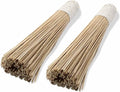 2 Pack Natural Bamboo Wok Brush 12-Inch Length, Traditional Kitchen Pan Cleaning Whisk Cleaning Brush Bamboo Scrubber (Flat Brush)