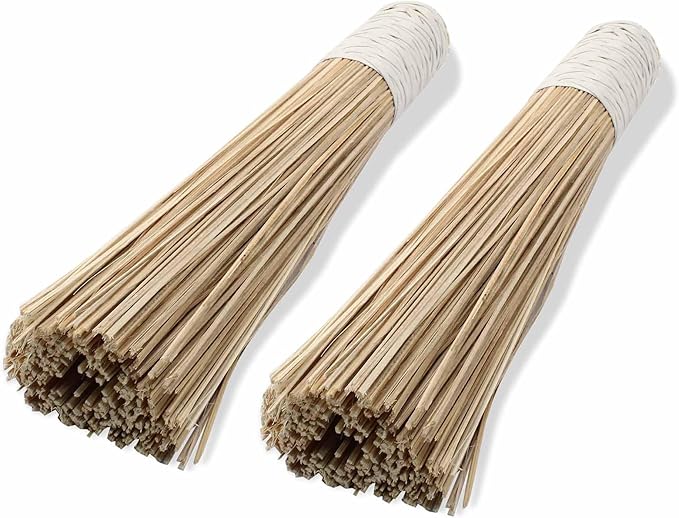 2 Pack Natural Bamboo Wok Brush 12-Inch Length, Traditional Kitchen Pan Cleaning Whisk Cleaning Brush Bamboo Scrubber (Flat Brush)