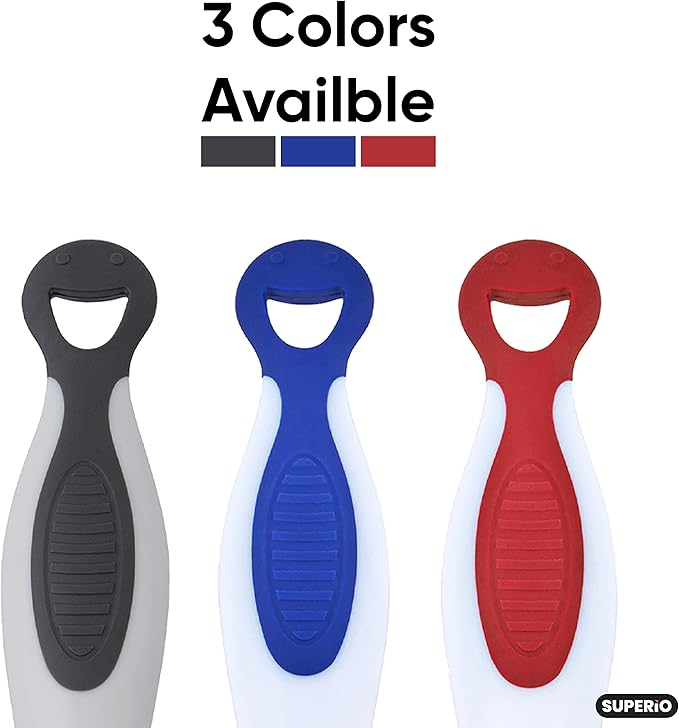 Superio Rubber Squeegee, 2 Pack, Streak Free All Purpose Window Squeegee, Comfort Grip Handle and Hanging Hook (Blue- Red, 6 Inch- 2 Pack)