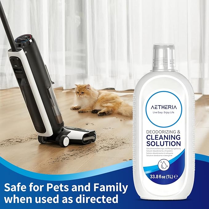 Floor Cleaning Solution Compatible With Tineco, Suitable With All Robot Vacuums with Mopping and Cordless Wet/Dry Vacuum Mop Cleaner,Deep Cleans for Multiple Hard Floors,1 Bottle (1L / 33.8 Fl Oz)