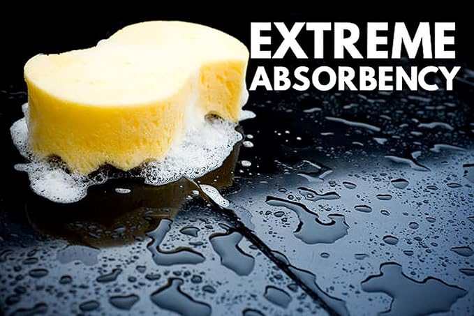 Multi-Purpose Sponges for Cleaning - Yellow 2 Pack, Large Sponges for Car Washing, Tile & Grout, All Purpose Cleaning