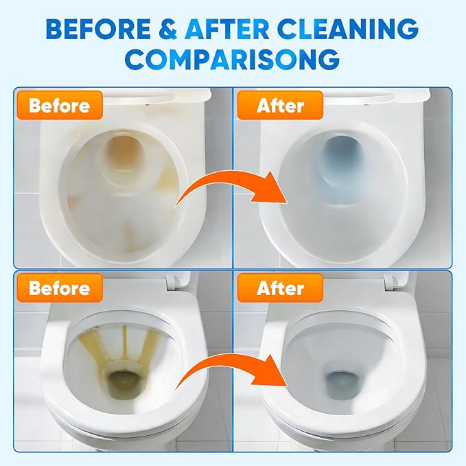 Toilet Bowl Cleaner Powder, Freshness Toilet Bowl Cleaner, Foaming Bathroom Sink Cleaner, Self Activating 5-Pack