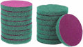 HARFINGTON 16pcs Scrubber Scouring Pads 180 Grits 5 Inch Drill Power Brush Hoop and Loop Surface Conditioning Disc Drill Scuffing Disc Scrub Pads for Home Kitchen Cleaning, Green