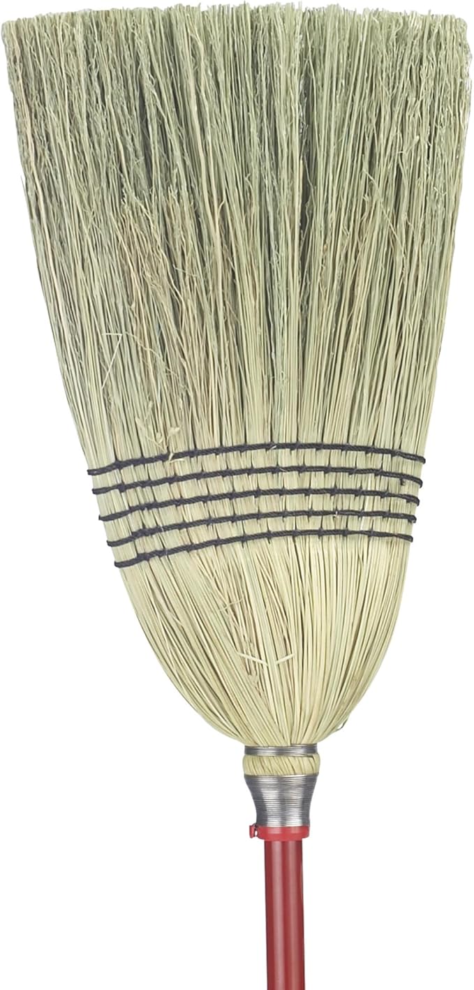 Libman 502 Big Corn Broom with 100% Broomcorn Fiber, 12" Sweep Surface
