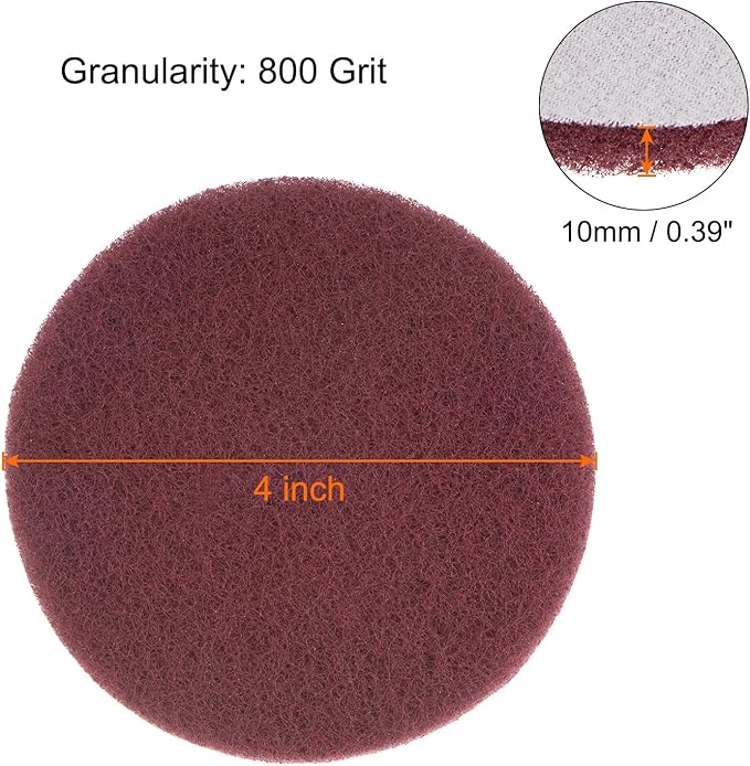 HARFINGTON 15pcs Drill Power Brush 4 Inch Tile Scrubber Scouring Pads 800 Grit for Bathroom Kitchen Household Cleaning