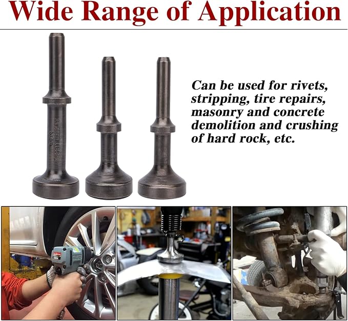 Smoothing Air Hammer Bits Set, 5Pcs Smoothing Air Hammer Tool Kit Air Hammer Atachments Air Chisel Bits, Extended Length Pneumatic Hammer Bit with Spring, Power Hammer Drills Tools & Home Improvement
