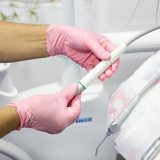 GUSTO Pink Nitrile Disposable Gloves - Latex & Rubber Free, Non-Sterile Powder Free Gloves (Formerly Comfy Package)