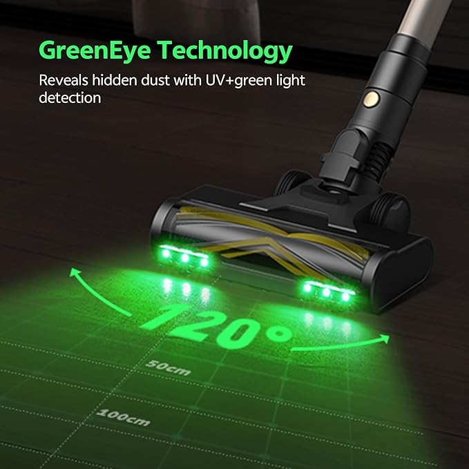 Ultenic Cordless Vacuum Cleaner, 600W 60KPA 65Mins, Stick Vacuum Cordless Rechargeable with Touch Screen, Self-Standing, 180° Lay-Flat, Anti-Tangle Handheld Vacuum Cleaners for Home/Pet Hair/Carpets