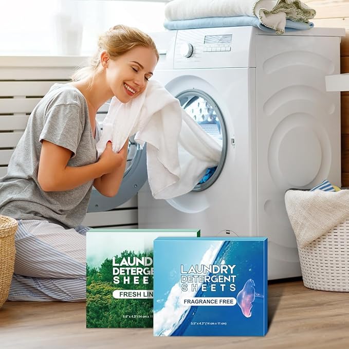 AIDEA Laundry Detergent Sheets, Washer Sheet Detergent, No Plastic Jug, Laundry Soap Sheet For Travel, Home Washing, Fresh Scent-(200 Loads) 100 Sheets