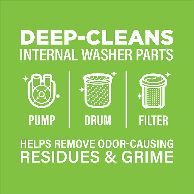 Affresh Washing Machine Cleaner, Helps Power Away Odor Causing Bacteria & Grime Deep Inside Pump, Valve & Hoses, 5 Time Release Tablets, 5 Month Supply