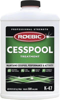 Roebic K-47-Q Cesspool Treatment: Prevents Clogging, Buildup, Exclusive Bacteria Digests Paper, Destroys Sludge - 32 Ounces, White/Green